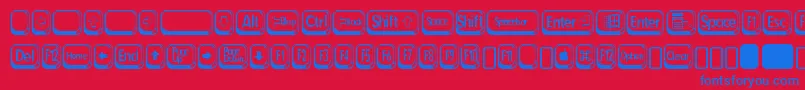 betsy flanagan 2 Font – Blue Fonts on Red Background