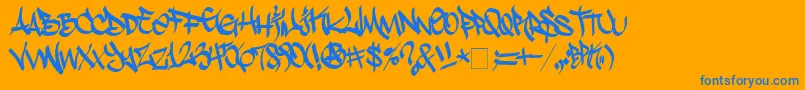 StylinBrk Font – Blue Fonts on Orange Background