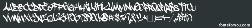 StylinBrk-fontti – valkoiset fontit mustalla taustalla