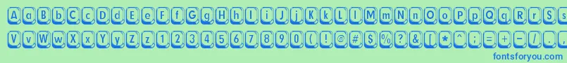 betsy flanagan-Schriftart – Blaue Schriften auf grünem Hintergrund