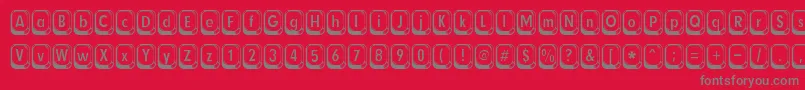 betsy flanagan-Schriftart – Graue Schriften auf rotem Hintergrund