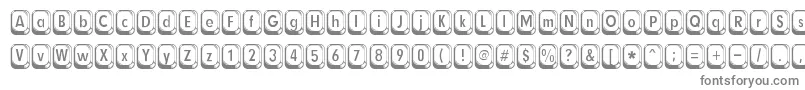 betsy flanagan-fontti – harmaat kirjasimet valkoisella taustalla