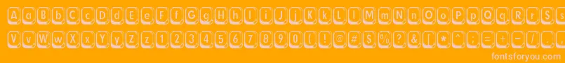 betsy flanagan-Schriftart – Rosa Schriften auf orangefarbenem Hintergrund