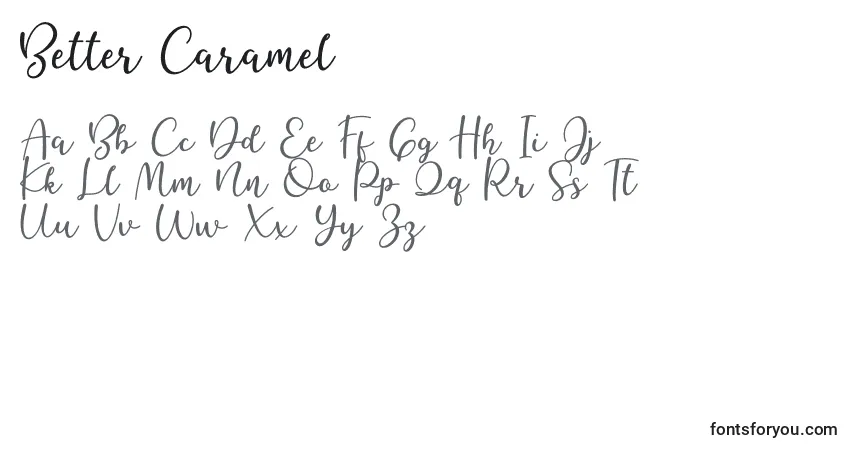Шрифт Better Caramel – алфавит, цифры, специальные символы