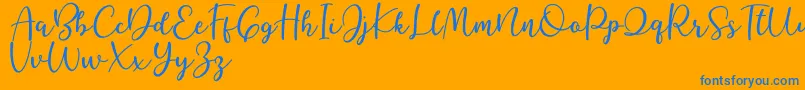 Better Caramel Font – Blue Fonts on Orange Background