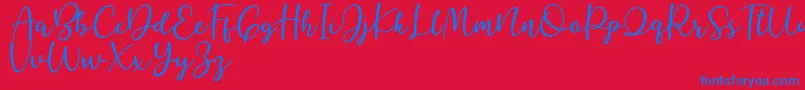 Better Caramel Font – Blue Fonts on Red Background