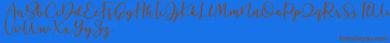 Better Caramel Font – Brown Fonts on Blue Background