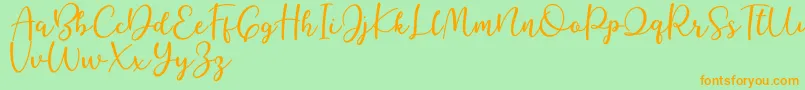 Better Caramel Font – Orange Fonts on Green Background