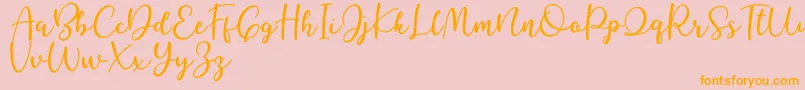 Lisätietoja Better Caramel-fontista Better Caramel-fontti – oranssit fontit vaaleanpunaisella taustalla
