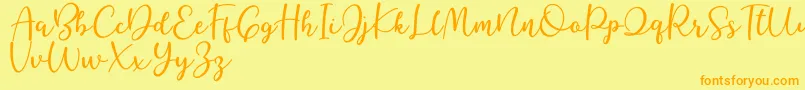 Better Caramel Font – Orange Fonts on Yellow Background