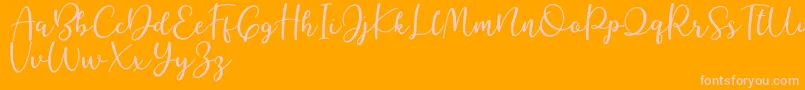 Better Caramel Font – Pink Fonts on Orange Background