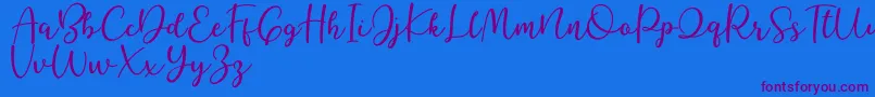 Better Caramel Font – Purple Fonts on Blue Background