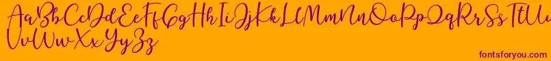 Better Caramel Font – Purple Fonts on Orange Background