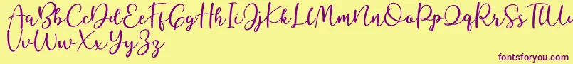 Better Caramel Font – Purple Fonts on Yellow Background