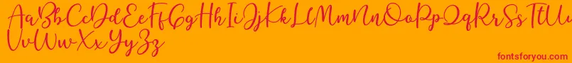 Better Caramel Font – Red Fonts on Orange Background