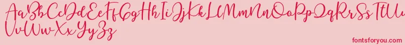Better Caramel-Schriftart – Rote Schriften auf rosa Hintergrund