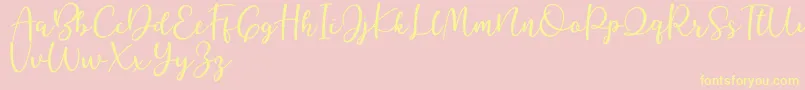 Better Caramel Font – Yellow Fonts on Pink Background