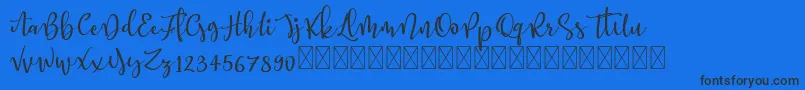 Better Memories demo Font – Black Fonts on Blue Background