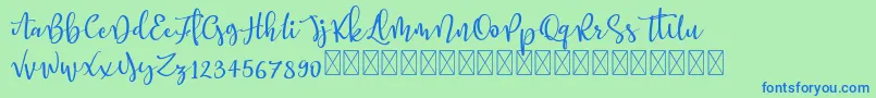 Better Memories demo Font – Blue Fonts on Green Background
