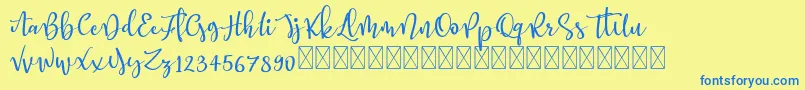 Better Memories demo Font – Blue Fonts on Yellow Background
