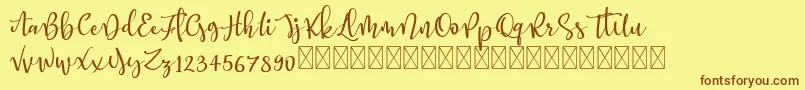 Better Memories demo Font – Brown Fonts on Yellow Background