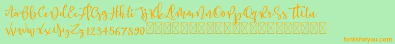 Better Memories demo Font – Orange Fonts on Green Background