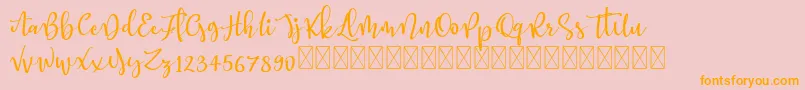 Better Memories demo Font – Orange Fonts on Pink Background