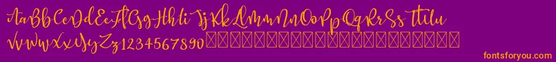 Better Memories demo Font – Orange Fonts on Purple Background