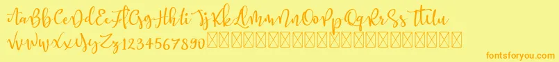 Better Memories demo Font – Orange Fonts on Yellow Background