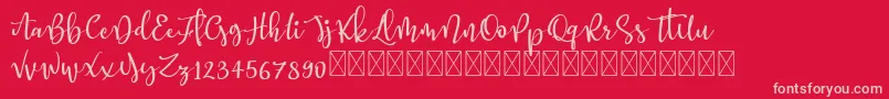 Better Memories demo Font – Pink Fonts on Red Background