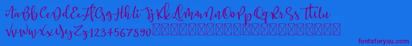 Better Memories demo Font – Purple Fonts on Blue Background