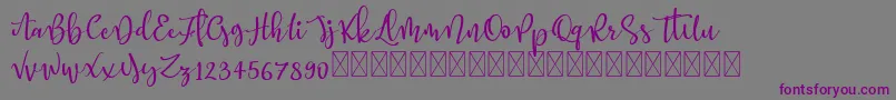フォントBetter Memories demo – 紫色のフォント、灰色の背景