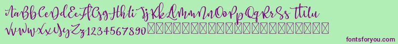 Better Memories demo Font – Purple Fonts on Green Background