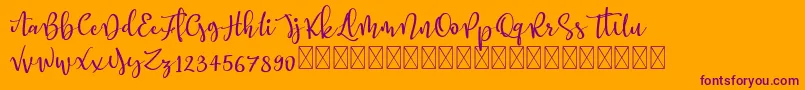 Better Memories demo-Schriftart – Violette Schriften auf orangefarbenem Hintergrund
