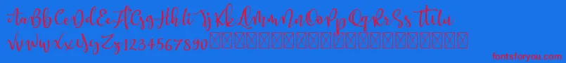 Better Memories demo Font – Red Fonts on Blue Background