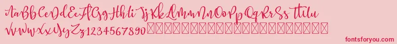 Better Memories demo Font – Red Fonts on Pink Background