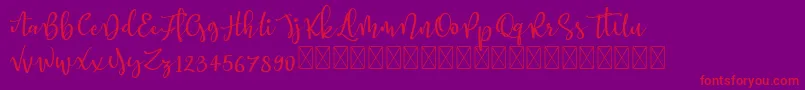 Better Memories demo Font – Red Fonts on Purple Background