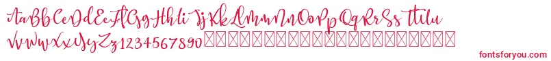 Better Memories demo Font – Red Fonts on White Background