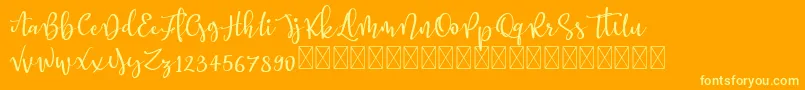 Better Memories demo Font – Yellow Fonts on Orange Background