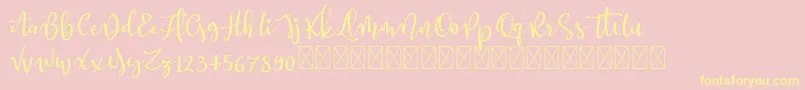Better Memories demo Font – Yellow Fonts on Pink Background