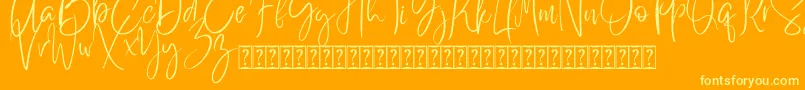 Better Saturday-Schriftart – Gelbe Schriften auf orangefarbenem Hintergrund