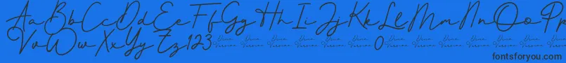 Шрифт Better Signature Font – чёрные шрифты на синем фоне