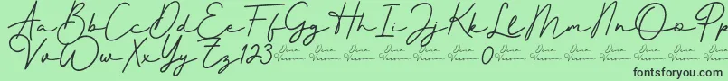 Better Signature Font-fontti – mustat fontit vihreällä taustalla