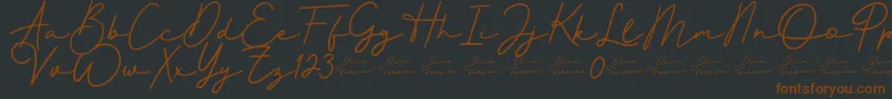 Better Signature Font-fontti – ruskeat fontit mustalla taustalla