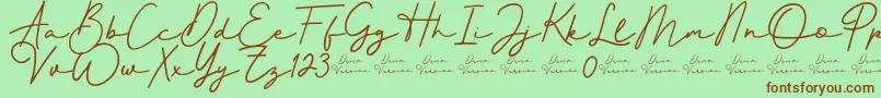 Шрифт Better Signature Font – коричневые шрифты на зелёном фоне