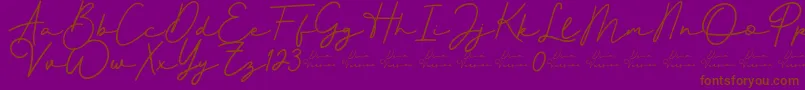 Better Signature Font-Schriftart – Braune Schriften auf violettem Hintergrund