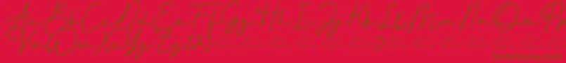 Fonte Better Signature Font – fontes marrons em um fundo vermelho