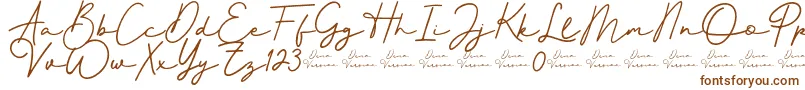 フォントBetter Signature Font – 白い背景に茶色のフォント