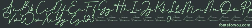 Better Signature Font-fontti – vihreät fontit mustalla taustalla