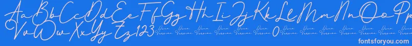 Fonte Better Signature Font – fontes rosa em um fundo azul